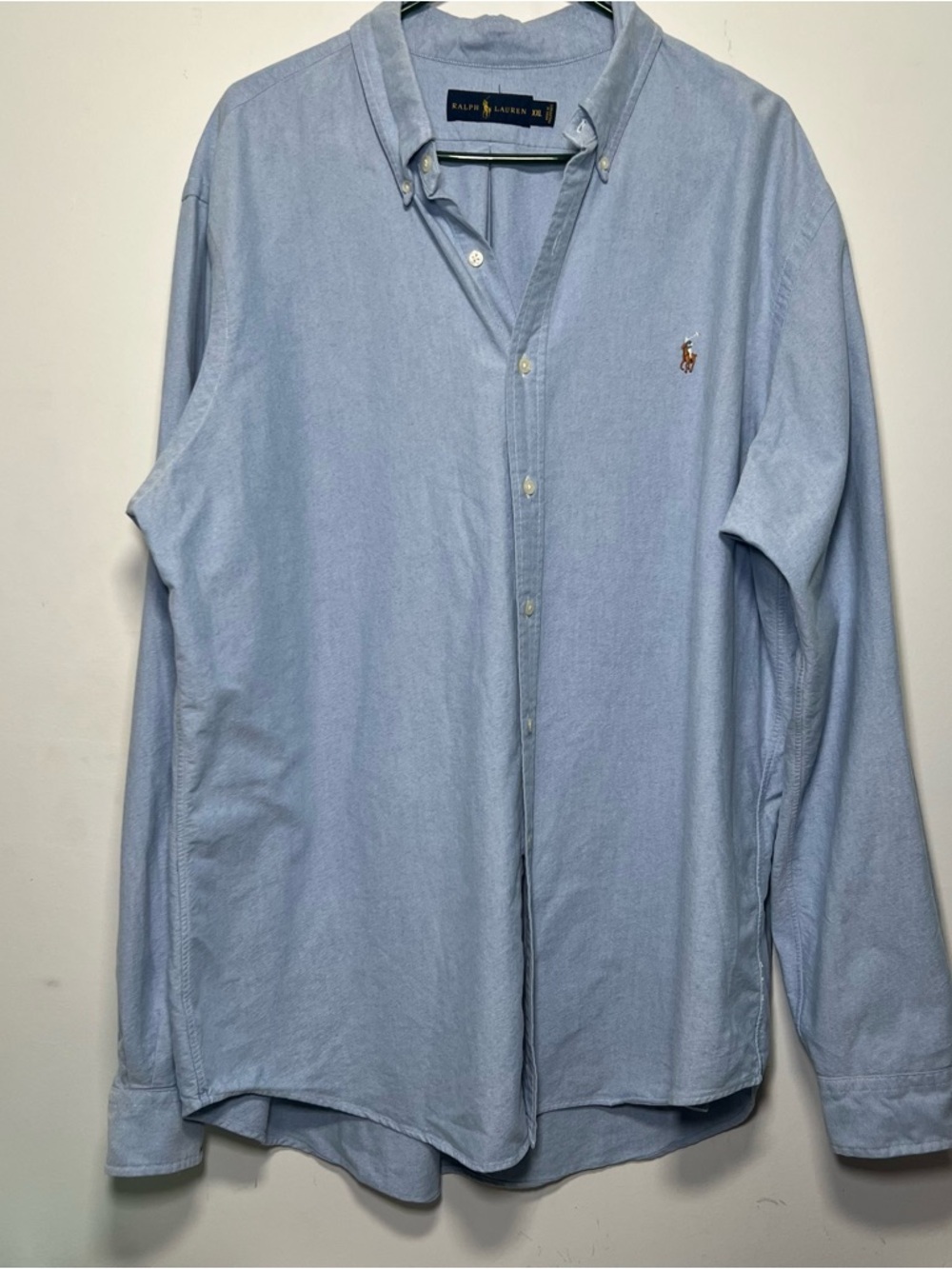 Ralph Lauren Men’s Light Blue Oxford Button Down Shirt XXL Pony Logo Classic Fit - Picture 2 of 13